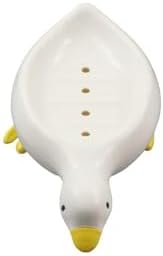 Yellow Duck Shape Soap Holder with Drain Cute Cartoon Design