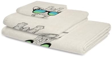 Smile Sunflower 3 Pcs Bath Towels Set with Giraffe Pattern