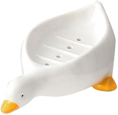 Cute Cartoon Duck Shape Soap Dish with Anti-Slip Design