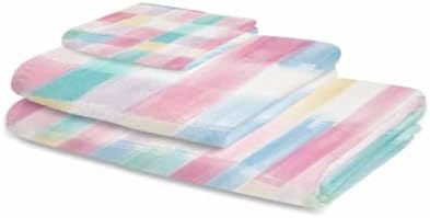 Shine-Home Punk Blue Check Towel Set for Bathroom 1
