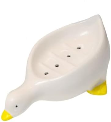 Yellow Duck Soap Box with Drainage Durable Plastic Bathroom Holder