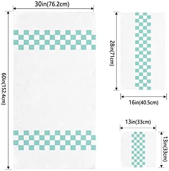 Shine-Home Abstract Geometric Lattice Towel Set 1