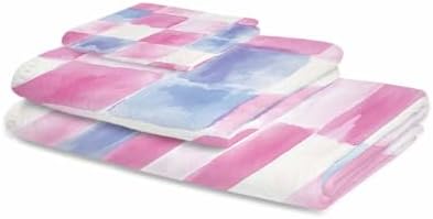 Shine-Home Rainbow Plaid Towel Set for Bathroom 1