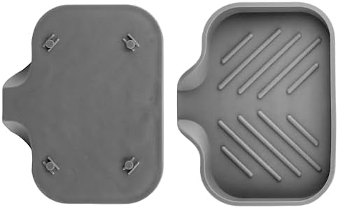 Hordion 1Pcs Grey Silica Gel Self Draining Soap Tray