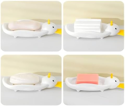 Cute Duck Soap Dish with Two-Layer Drainage 1