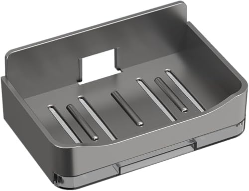 Self-Adhesive Soap Holder with 2 Hooks - Gray