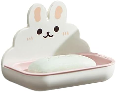 GIFZES Cartoon Rabbit Soap Dish Wall Mount Double Layers