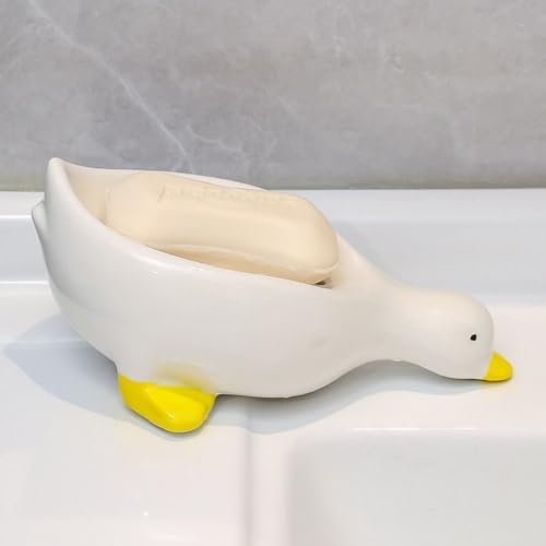 Cute Cartoon Duck Soap Box Holder for Bathroom Kitchen