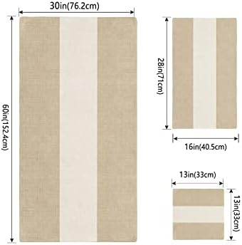 Shine-Home Rustic Farmhouse Linen Towel Set for Bathroom