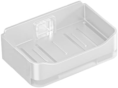 Bathroom Wall-Mounted Soap Dish with Drainage and Flip-Top