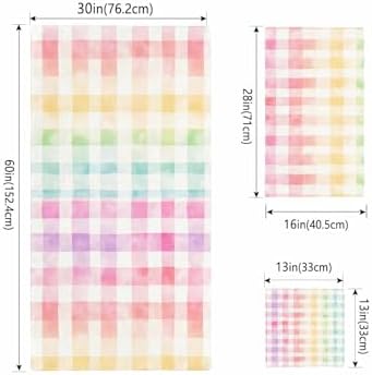 Shine-Home Check Watercolor Towel Set 3pcs Microfiber