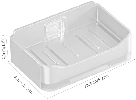 Bathroom Wall-Mounted Soap Dish with Drainage and Flip-Top