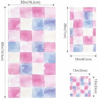 Shine-Home Rainbow Plaid Towel Set for Bathroom 1