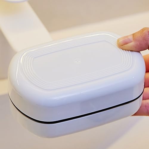 Portable Soap Organizer Double-Layer Drainage Dish with Lid