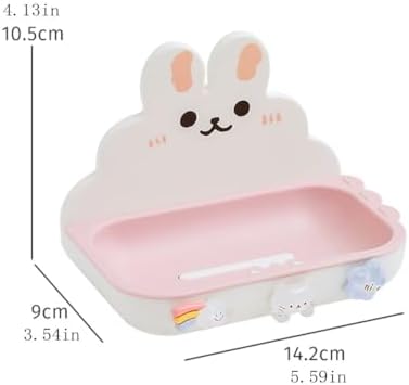 FABEILAI Rabbit Soap Dish Suction Holder White