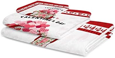 Happy Valentines Red Car Flower Love Towel Set