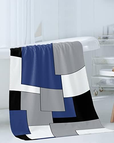 Shine-Home Navy Blue Black Microfiber Towel Set 1