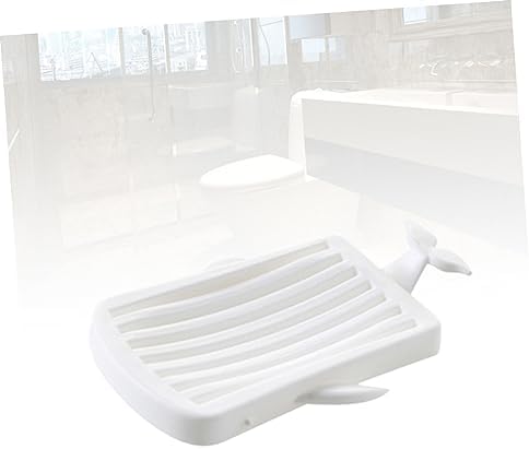 MUCKLILY 1pc White Soap Dish with Drain Tray