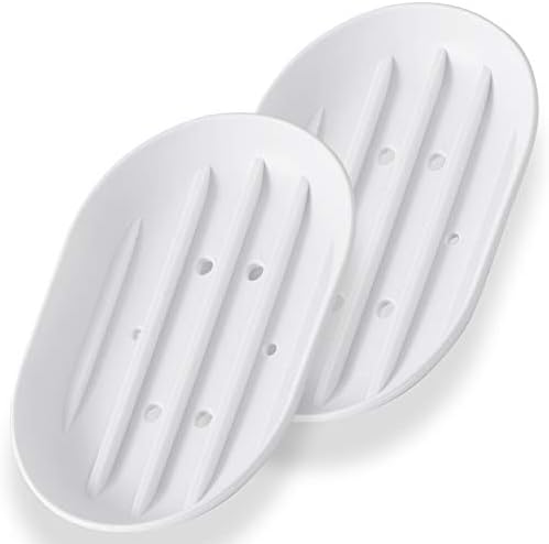 Luckyiren Silicone Soap Dish Holder for Bathroom Sink