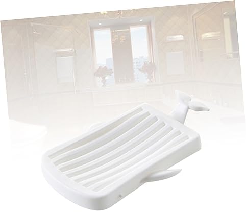 Amosfun Whale Shape Soap Dish with Drain Dual Tray