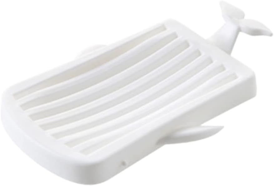 MUCKLILY 1pc White Soap Dish with Drain Tray