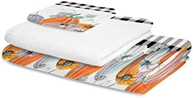 ZOE GARDEN Fall Eucalyptus Plaid Microfiber Towel Set 3-PC
