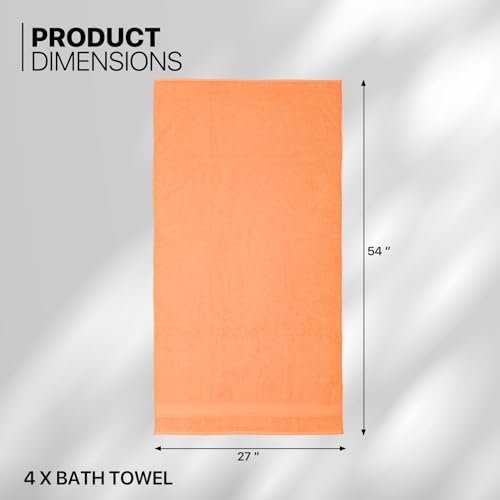 MoNiBloom 4-Piece Cotton Bath Towel Set Peach