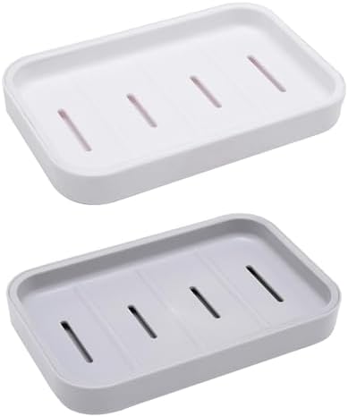 Staol 2PCS Plastic Soap Holder for Bathroom and Kitchen