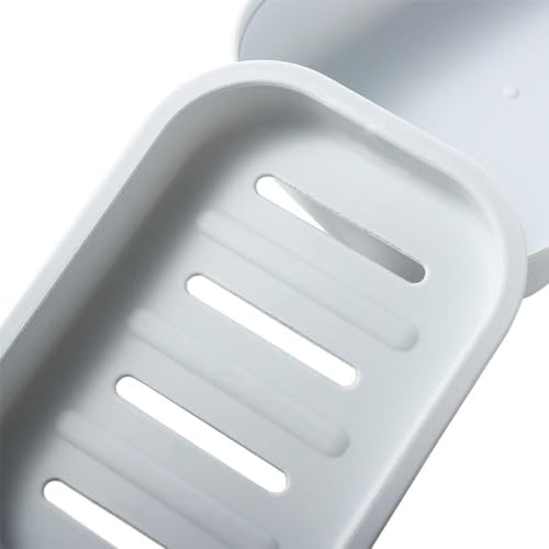 Portable Soap Box with Draining Tray and Non-Slip Base