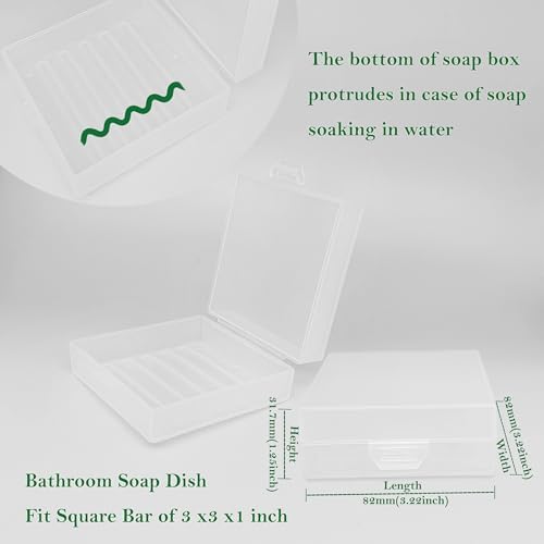 Elimeta Travel Soap Container Square 4-Pack Clear