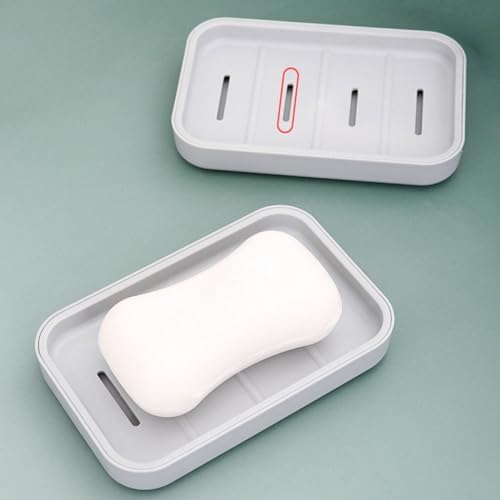 Staol 2PCS Plastic Soap Holder for Bathroom and Kitchen