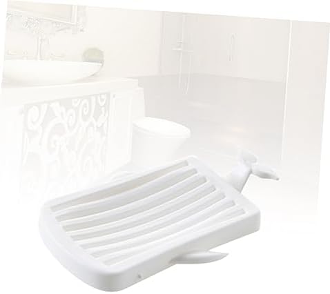 Amosfun Whale Shape Soap Dish with Drain Dual Tray