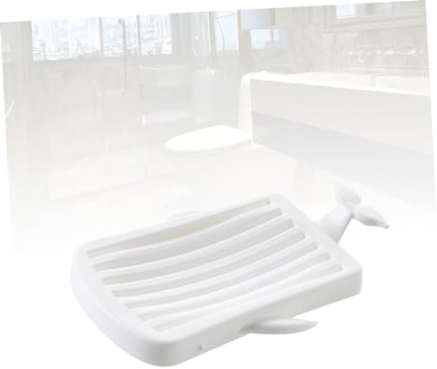 Amosfun Whale Shape Soap Dish with Drain Dual Tray
