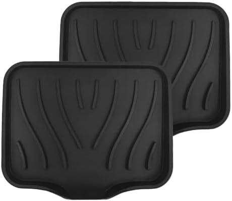 2 Pcs Black Silicone Soap Dish with Drain for Sink and Counter