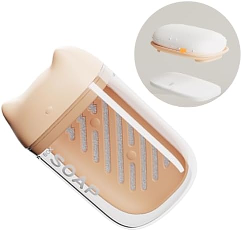 Ywmsfl Practical Soap Dish Holder Leakproof with Drainage and Cats Ear Lid