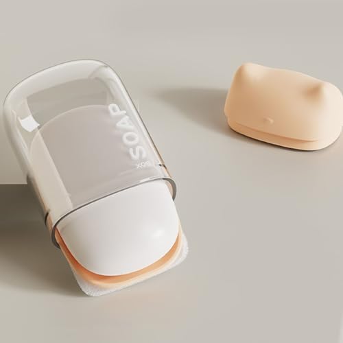 Ywmsfl Practical Soap Dish Holder Leakproof with Drainage and Cats Ear Lid