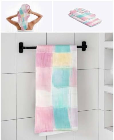 Shine-Home Punk Blue Check Towel Set for Bathroom 1