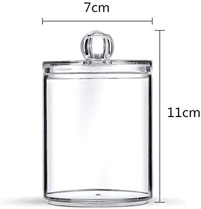 GSHLLO 2PCS Clear Plastic Canisters Organizer for Cotton Swabs and Q-tips