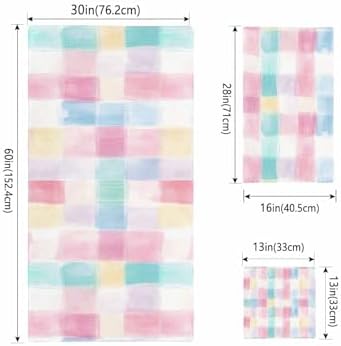 Shine-Home Punk Blue Check Towel Set for Bathroom 1