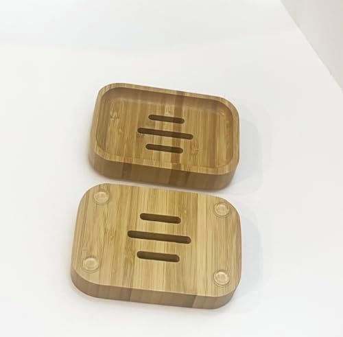 Bamboo Soap Holder with Drainage and Rubber Feet