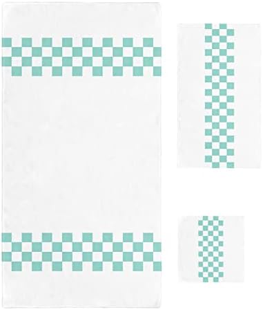 Shine-Home Abstract Geometric Lattice Towel Set 1