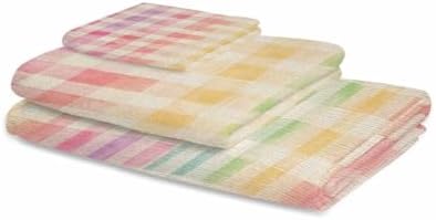 Shine-Home Purple Pink Plaid Towel Set