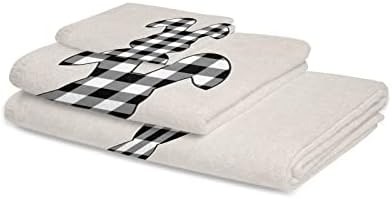Anzona Easter Plaid Bunny 3-Piece Bath Towel Set 1
