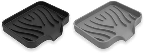 Silicone Soap Dish 2-Pack Black Gray