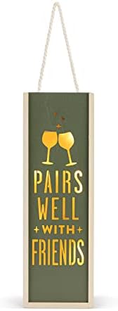 DEMDACO Olive Green Candle Lantern with Friends Quote