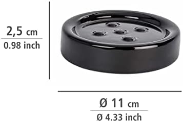 WENKO Bar Soap Holder Ceramic Polaris Black