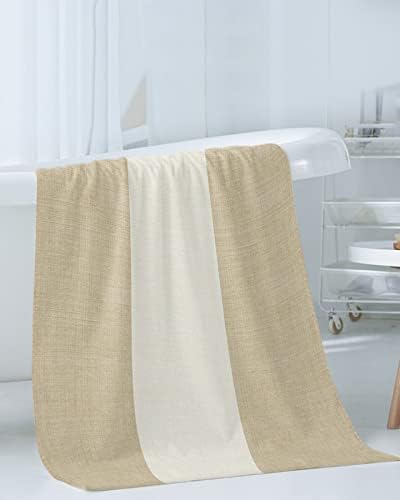 Shine-Home Rustic Farmhouse Linen Towel Set for Bathroom