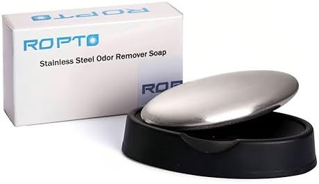 Ropto Stainless Steel Soap Bar - Odor Eliminator for Hands