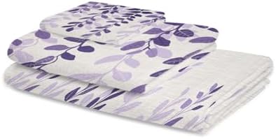 Smile Sunflower 3-Piece Bath Towel Set - Gradient Purple Linen Texture