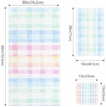 Shine-Home Blue Pink Plaid Towel Set